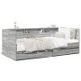 Sonoma gray engineered wood lounger with drawers 90x190 cm by vidaXL, Beds and slatted bases - Ref: Foro24-3280858, Price: 23...