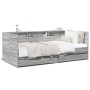 Tumbona con cajones madera ingeniería gris Sonoma 90x190 cm de vidaXL, Camas y somieres - Ref: Foro24-3280858, Precio: 220,63...