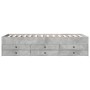 Tumbona con cajones madera ingeniería gris hormigón 100x200 cm de vidaXL, Camas y somieres - Ref: Foro24-3280870, Precio: 213...
