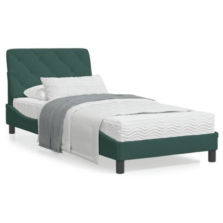 Bettgestell aus dunkelgrünem Samt mit Kopfteil 90x200 cm von vidaXL, Betten und Lattenroste - Ref: Foro24-3207902, Preis: 140...