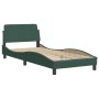 Dark green velvet bed frame with headboard 90x200 cm by vidaXL, Beds and slatted bases - Ref: Foro24-3207902, Price: 138,32 €...