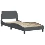 Dark gray velvet bed frame with headboard 90x200cm by vidaXL, Beds and slatted bases - Ref: Foro24-3207900, Price: 153,88 €, ...