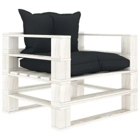 Pallet sofa for garden made of wood with anthracite cushions. by vidaXL, Outdoor sofas - Ref: Foro24-3052372, Price: 109,21 €...