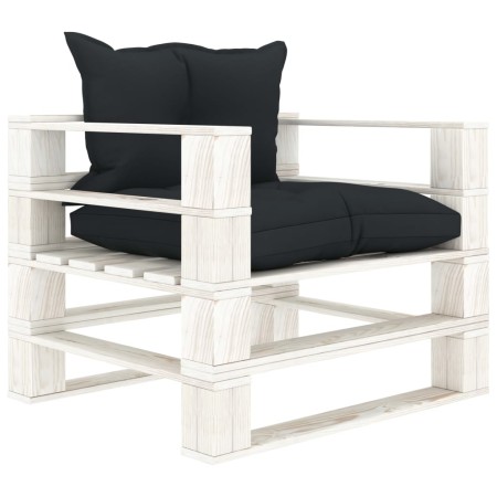 Palettensofa für Gartenholz mit anthrazitfarbenen Kissen von vidaXL, Outdoor-Sofas - Ref: Foro24-3052372, Preis: 110,56 €, Ra...