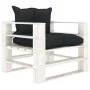 Palettensofa für Gartenholz mit anthrazitfarbenen Kissen von vidaXL, Outdoor-Sofas - Ref: Foro24-3052372, Preis: 109,21 €, Ra...