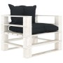Palettensofa für Gartenholz mit anthrazitfarbenen Kissen von vidaXL, Outdoor-Sofas - Ref: Foro24-3052372, Preis: 110,56 €, Ra...