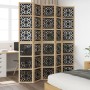 Divider screen 5 panels solid Paulownia wood brown black by vidaXL, Room dividers - Ref: Foro24-358808, Price: 197,52 €, Disc...