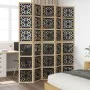 Trennwand 5 Paneele aus massivem Paulownia-Holz braun schwarz von vidaXL, Raumteiler - Ref: Foro24-358808, Preis: 169,56 €, R...