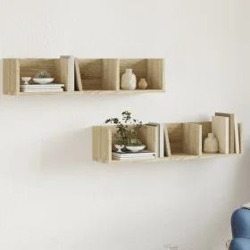 Wall furniture 2 pcs engineered wood Sonoma oak by vidaXL, Shelves and shelves - Ref: Foro24-840434, Price: 34,64 €, Discount: %