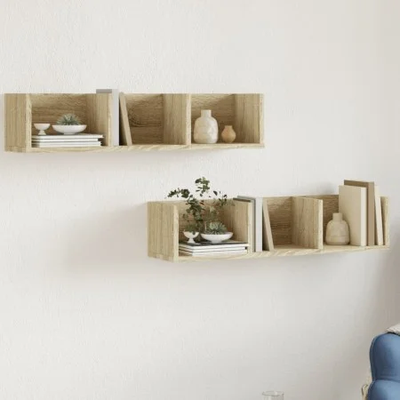 Wandmöbel, 2 Stück, Holzwerkstoff, Sonoma-Eiche von vidaXL, Regale und Regale - Ref: Foro24-840434, Preis: 34,92 €, Rabatt: %