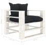 Palettensofa für Gartenholz mit anthrazitfarbenen Kissen von vidaXL, Outdoor-Sofas - Ref: Foro24-3052372, Preis: 110,56 €, Ra...
