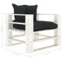 Sofá de palets para jardín madera con cojines antracita de vidaXL, Sofás de exterior - Ref: Foro24-3052372, Precio: 109,21 €,...