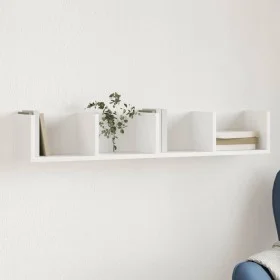 White engineered wood wall cabinet 99x18x16.5 cm by vidaXL, Shelves and shelves - Ref: Foro24-840443, Price: 30,52 €, Discoun...