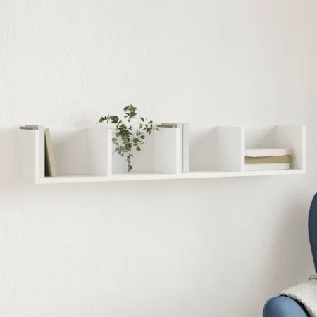 Mueble de pared madera de ingeniería blanco 99x18x16,5 cm de vidaXL, Estantes y estanterías - Ref: Foro24-840443, Precio: 30,...