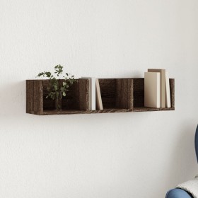 Oak brown engineered wood wall cabinet 75x18x16.5 cm by vidaXL, Shelves and shelves - Ref: Foro24-840441, Price: 20,05 €, Dis...