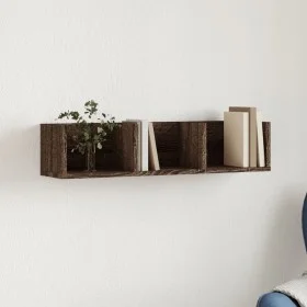 Oak brown engineered wood wall cabinet 75x18x16.5 cm by vidaXL, Shelves and shelves - Ref: Foro24-840441, Price: 19,80 €, Dis...