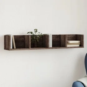 Oak brown engineered wood wall cabinet 99x18x16.5 cm by vidaXL, Shelves and shelves - Ref: Foro24-840455, Price: 27,16 €, Dis...