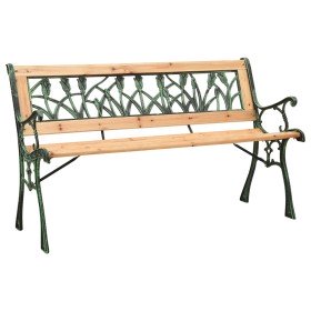 Banco de jardín hierro fundido y madera de abeto maciza 122 cm Banco de jardín hierro fundido y madera de abeto maciza 122 cm