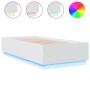 Weißer Bettrahmen aus Holzwerkstoff mit LED 90x190 cm von vidaXL, Betten und Lattenroste - Ref: Foro24-3209660, Preis: 136,00...