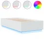White engineered wood bed frame with LED 90x190 cm by vidaXL, Beds and slatted bases - Ref: Foro24-3209660, Price: 133,81 €, ...