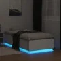 Estructura de cama con LED madera ingeniería blanco 90x190 cm de vidaXL, Camas y somieres - Ref: Foro24-3209660, Precio: 133,...