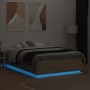 Sonoma oak wood bed frame with LED lights 135x190 cm by vidaXL, Beds and slatted bases - Ref: Foro24-3209648, Price: 165,03 €...