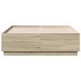 Sonoma oak wood bed frame with LED lights 135x190 cm by vidaXL, Beds and slatted bases - Ref: Foro24-3209648, Price: 165,03 €...