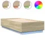 Sonoma oak wood bed frame with LED lights 90x190 cm by vidaXL, Beds and slatted bases - Ref: Foro24-3209662, Price: 129,95 €,...