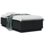 Black engineered wood bed frame 90x190 cm by vidaXL, Beds and slatted bases - Ref: Foro24-3209752, Price: 113,17 €, Discount: %