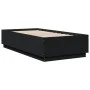 Black engineered wood bed frame 90x190 cm by vidaXL, Beds and slatted bases - Ref: Foro24-3209752, Price: 113,17 €, Discount: %