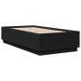 Estructura de cama madera de ingeniería negra 90x190 cm de vidaXL, Camas y somieres - Ref: Foro24-3209752, Precio: 114,44 €