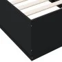 Black engineered wood bed frame 90x190 cm by vidaXL, Beds and slatted bases - Ref: Foro24-3209752, Price: 113,17 €, Discount: %