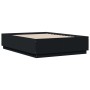 Black engineered wood bed frame 135x190 cm by vidaXL, Beds and slatted bases - Ref: Foro24-3209738, Price: 149,36 €, Discount: %
