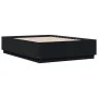 Black engineered wood bed frame 135x190 cm by vidaXL, Beds and slatted bases - Ref: Foro24-3209738, Price: 147,58 €, Discount: %