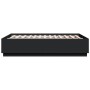 Black engineered wood bed frame 135x190 cm by vidaXL, Beds and slatted bases - Ref: Foro24-3209738, Price: 149,36 €, Discount: %