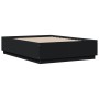 Black engineered wood bed frame 135x190 cm by vidaXL, Beds and slatted bases - Ref: Foro24-3209738, Price: 149,36 €, Discount: %