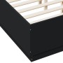 Black engineered wood bed frame 135x190 cm by vidaXL, Beds and slatted bases - Ref: Foro24-3209738, Price: 149,36 €, Discount: %