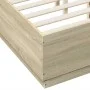 Bettgestell aus Sonoma-Eiche-Holzwerkstoff, 120 x 190 cm von vidaXL, Betten und Lattenroste - Ref: Foro24-3209746, Preis: 136...