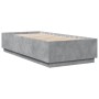 Concrete gray engineered wood bed frame 100x200cm by vidaXL, Beds and slatted bases - Ref: Foro24-3209719, Price: 116,55 €, D...