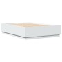 White engineered wood bed frame 160x200 cm by vidaXL, Beds and slatted bases - Ref: Foro24-3209688, Price: 159,21 €, Discount: %