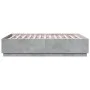 Concrete gray engineered wood bed frame 140x190cm by vidaXL, Beds and slatted bases - Ref: Foro24-3209733, Price: 149,31 €, D...