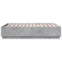 Estructura de cama madera de ingeniería gris hormigón 140x190cm