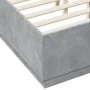 Concrete gray engineered wood bed frame 140x190cm by vidaXL, Beds and slatted bases - Ref: Foro24-3209733, Price: 149,31 €, D...