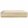 Sonoma oak engineered wood bed frame 200x200 cm by vidaXL, Beds and slatted bases - Ref: Foro24-3209676, Price: 165,41 €, Dis...