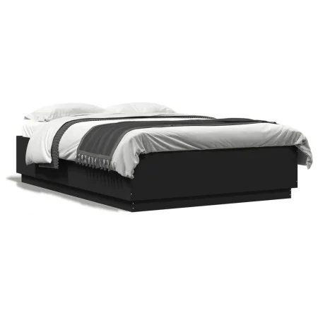 Estructura de cama madera de ingeniería negra 120x200 cm de vidaXL, Camas y somieres - Ref: Foro24-3209710, Precio: 145,18 €,...