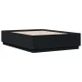Black engineered wood bed frame 140x190 cm by vidaXL, Beds and slatted bases - Ref: Foro24-3209731, Price: 150,62 €, Discount: %