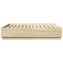 Sonoma oak engineered wood bed frame 180x200 cm by vidaXL, Beds and slatted bases - Ref: Foro24-3209683, Price: 161,37 €, Dis...