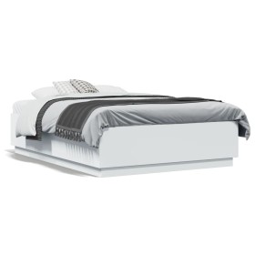 Estructura de cama madera de ingeniería blanca 120x190 cm de vidaXL, Camas y somieres - Ref: Foro24-3209744, Precio: 143,42 €...
