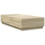 Estructura cama con luces LED madera roble Sonoma 75x190 cm de vidaXL, Camas y somieres - Ref: Foro24-3209669, Precio: 123,63...