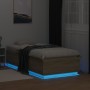 Estructura cama con luces LED madera roble Sonoma 75x190 cm de vidaXL, Camas y somieres - Ref: Foro24-3209669, Precio: 125,08...